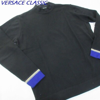 #ad VERSACE CLASSIC V2 Merino Wool Knit Sweater Made in Italy $129.19