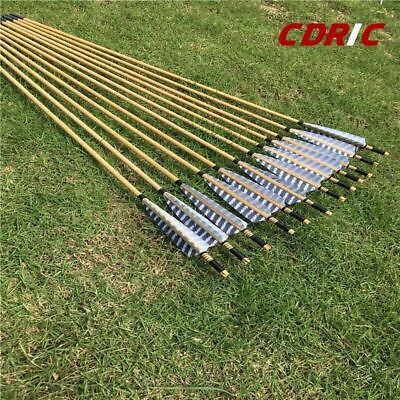 #ad 6 12 24pcs Wooden Arrows 32 inch With Turkey Feather For 25 70lbs Bows Longbow $141.77