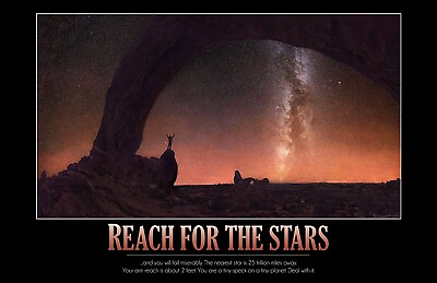 #ad quot;Reach for the Starsquot; Demotivational Poster 11quot;x17quot; funny humorous wall decor $11.95