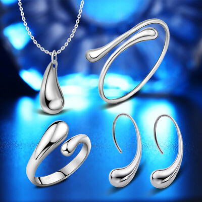#ad 4pcs Teardrop Jewelry Sets Wedding Jewelry Sets for Women Teardrop Jewelry Sets $8.52