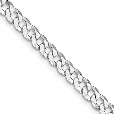 #ad Sterling Silver Rhodium plated 5mm Beveled Curb Chain Necklace $147.12