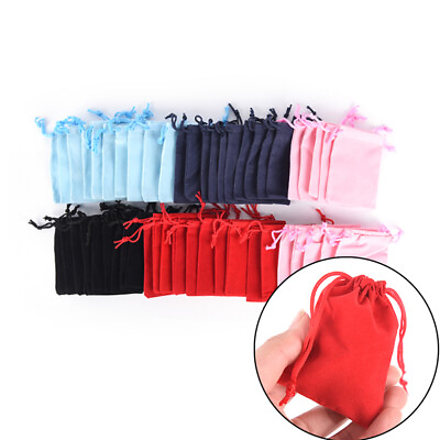 #ad 10pcs lot 7*9cm Velvet Bag Drawstring Pouch Jewelry Packing Wedding Gift Bags W3 C $2.89