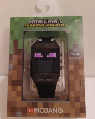 #ad Minecraft Mojang Boys Flashing Minecraft Face LCD Digital Watch Black Age 6 $21.49