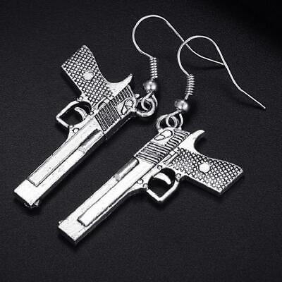 #ad HANDGUN EARRINGS 1.4quot; Charm Novelty Weapon Jewelry Gun Pistol Drop Dangle NEW $7.95