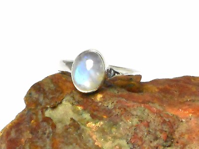 #ad Oval MOONSTONE Sterling Silver 925 Gemstone RING Gift Boxed $19.99