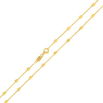 #ad JackAni 14k Italian Yellow Gold Diamond By the Yard Style Womens Chain $289.99