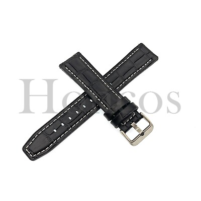 #ad 20 22 MM Genuine Leather Watch Strap Band Quick Release fits for Fossil BLK WHT $13.99