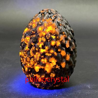 #ad 1pc Natural Yooperite Flame#x27;s Stone Dragon Egg Quartz Crystal Skull Healing 2.2quot; $12.99