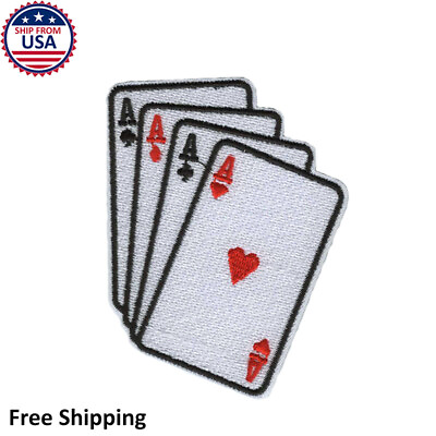 #ad Playing Cards Casino Gambling Embroidered Iron On Sew On Patch Applique Motif $3.62