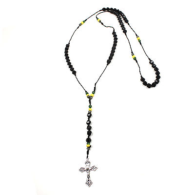 Jesus Necklace Rosary Cross Jamaica Colors Irie Jesus Necklace Rosery ROSARY $8.99