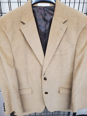#ad LAUREN by RALPH POLO Tan CORDUROY Sport Coat Jacket Blazer Mens 40S COTTON MINT $79.97