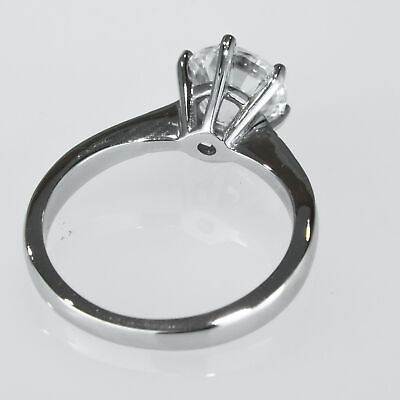 #ad D SI1 Round Cut Diamond Engagement Ring 0.99 CT 18K White Gold Wedding $928.14