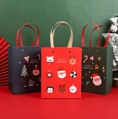 #ad Christmas Gift Bag Christmas Paper Bags With Handles Xmas Gift Bags $3.99