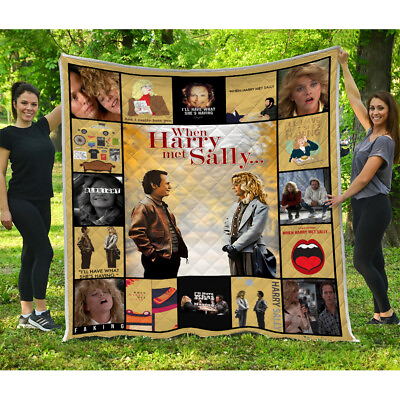 #ad Harry and Sally Quilt When Harry Met Sally Movies Quilt Blanket Fluffy Cozy $79.95