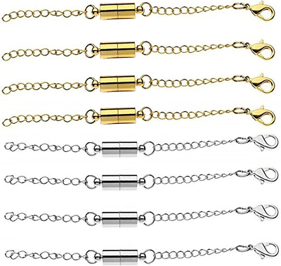 #ad Mizeer Magnetic Necklace Extenders Magnetic Necklace Clasps with Extender Chain $17.57