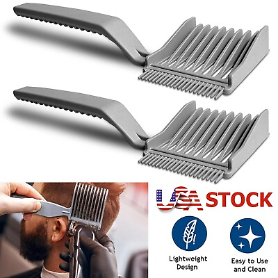 #ad 2× Professional Barber Comb Fading Tapering Blend Longer Hair Blending Hair Comb $9.89