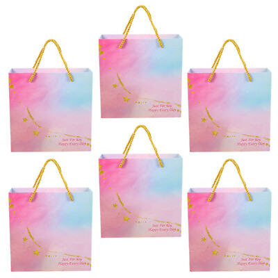 #ad 6PCS Paper Gift Bags Gift Wrapping Bags Paper Gift Bags Handheld Storage Bags $14.43