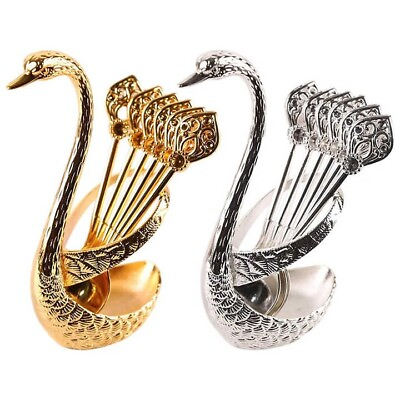 #ad Elegant Gift Cute Spoon Rest Swan Expresso Spoons Gifts For Coffee Lovers Gold S $22.49