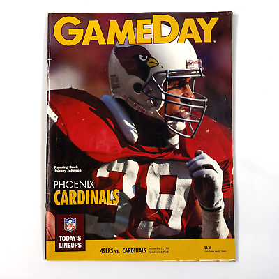 #ad NFL Game Day Program 49ers vs Cardinals Nov. 17 1991 RB Johnny Johnson Candlesti $24.85