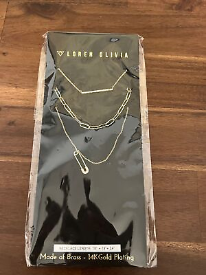 NWT Loren Olivia 3 piece gold necklace set $12.00