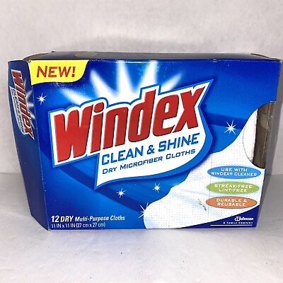 #ad Windex Clean And Shine Microfiber Cloths Open Box 6 Ct 1 2 Box $12.85