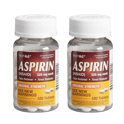 #ad 200ct Aspirin 325mg Uncoated Tablets Original Strength Pain Relief Pill Medicine $8.65