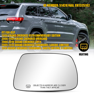 #ad Passenger Right Side Heated Mirror Glass For 2005 2010 Jeep Grand Cherokee EOA $18.99