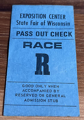 #ad Vintage Milwaukee Mile Wisconsin Auto Race Pass Out Check Ticket $23.00