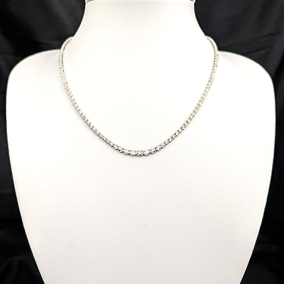 #ad Estate Platinum All Around Natural Diamonds RIVIERA Tennis Necklace Vintage Gift $2698.00