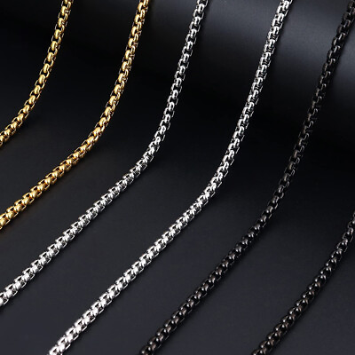 3MM 18 22quot; Stainless Steel Square Rolo Box Chain Necklace for Men Women Pendant $4.99