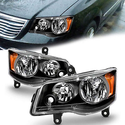 #ad Halogen Pair Headlights For 2011 20 Dodge Grand Caravan 08 16 Townamp;Country RHamp;LH $80.00