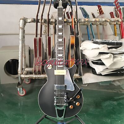 #ad 6 String LP Electric Guitar Matt Black Solid Body P90 Pickups Black Fretboard $297.98
