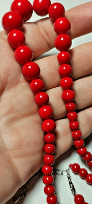 #ad Sexy and Beautiful genuine Natural Red Coral Necklace beads $118.00