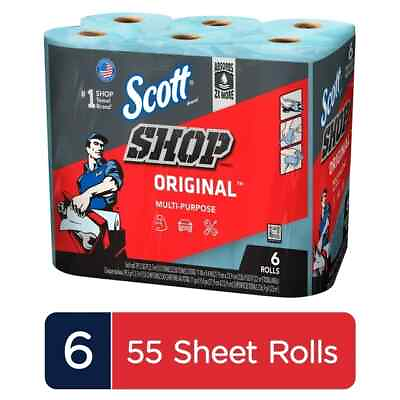 #ad Scott Professional Multi Purpose Shop Towels 55 Sheets per Roll 6 Rolls $13.75