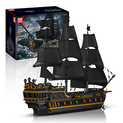 #ad Mould King 13186 Black Pearl Pirate Ship Boat Clamp Building Block Kit Toy MOC $199.99