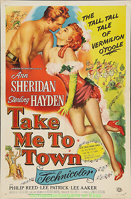 #ad TAKE ME TO TOWN MOVIE POSTER NEAR MINT ON LINEN ANN SHERIDAN STERLING HAYDEN $250.00