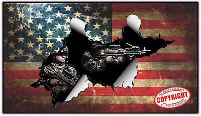 #ad Patriotic worn American flag Decal sticker $54.95