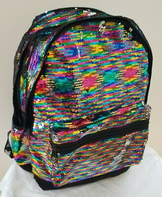 #ad Victorias Secret Pink Rainbow Bling Campus Backpack New $104.99