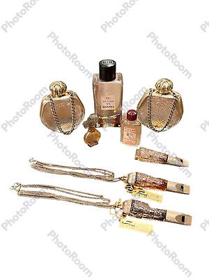 #ad Vintage Antique Glass Perfume Bottles Whistle Purse Petite Avon Faberge Guerlain $34.99