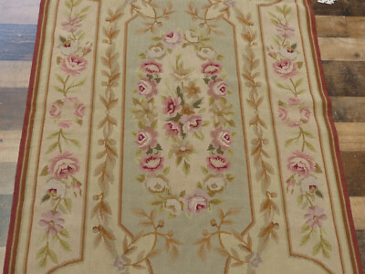 #ad 3#x27;x5#x27; Stunning French Aubusson chic hand knotted wool Needlepoint area rug $238.20