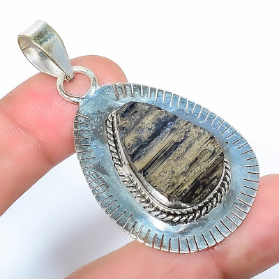 #ad Natural Tourmaline Drusy 925 Silver Plated Pendant Jewelry 2.33quot; T271 $8.70
