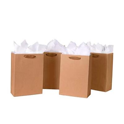#ad 10 Pack Kraft Paper Bags 8x4x11 Inch Gift Bags Medium Size Brown Gift $22.38