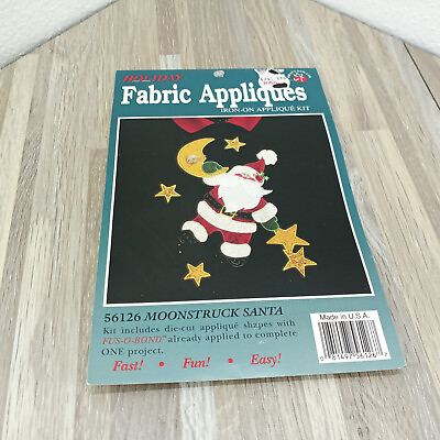 #ad Whats New Holiday Fabric Applique Moonstruck Santa Craft Embellishment Kit $4.99