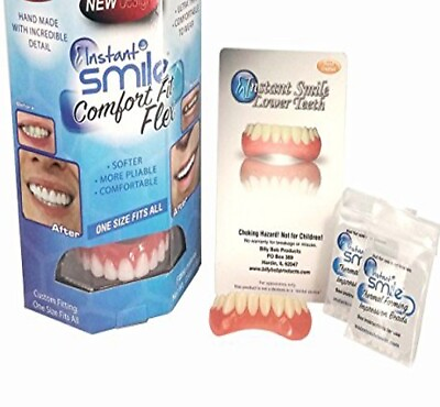 #ad Natural Shade Instant Smile Comfort Fit Flex Teeth Upper and Lower Matching Set $31.99