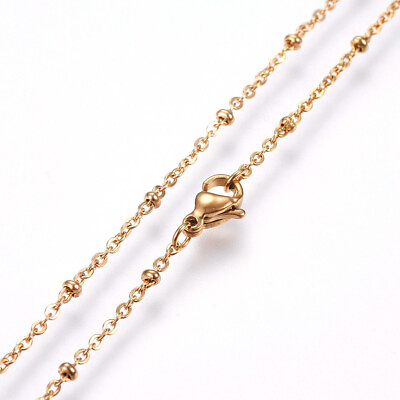 #ad 10Pcc 304 Stainless Steel Golden Cable Chains Necklaces with Lobster Claw Clasps $12.69