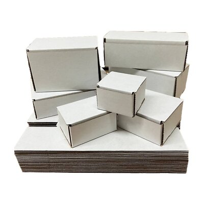 25 3x3x2 White Corrugated Cardboard Boxes Packing Shipping Mailing Box $14.85