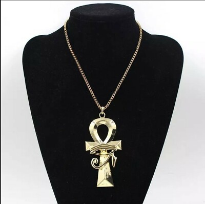 #ad #ad Fashion Jewelry ANKH Egyptian Pendant Cross Necklace Gold Color Hip Hop 74 1 $13.70