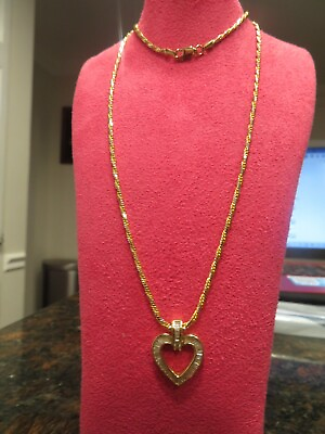 #ad 14K 2 Tone Gold 0.50cts Natural Diamond Pendant Chain Necklace 11.1gr $750.00