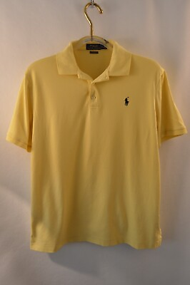 #ad Polo Ralph Lauren Men#x27;s Polo SS Shirt Size L Yellow Classic Fit Soft Cotton $13.46