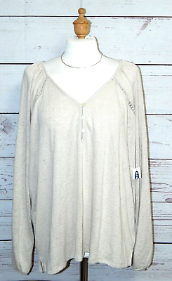#ad NEW OLD NAVY Size XL Ivory V Neck w Long Sleeves Knit Top $12.00